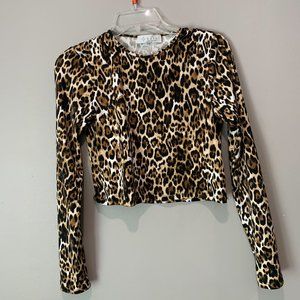 Wayf Size S Leopard Print Long Sleeve Crop